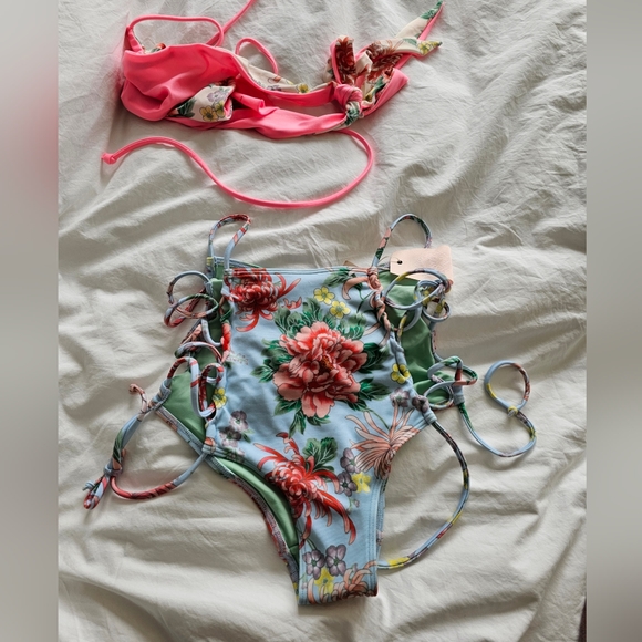 Bikini Bottoms, side tie, adjustable, Medium. High Waist. We Are HAH. Brand New. - Picture 3 of 5